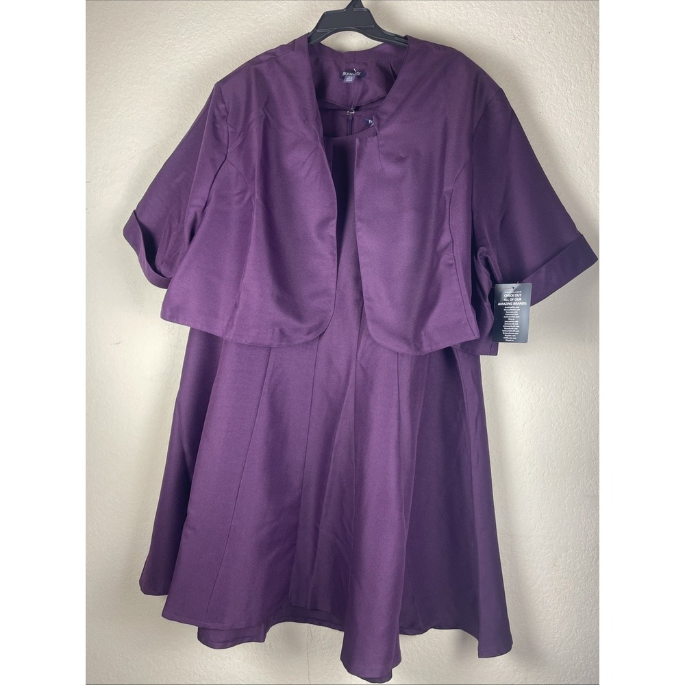Roaman's Women's Plus Size Fit and Flare Suit Dress in Pretty Orchid Size 40 W - Picture 1 of 7